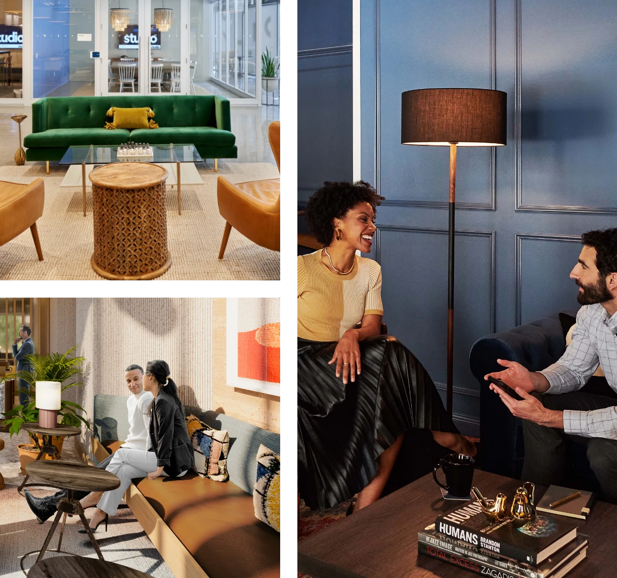 Grid showing multiple sitting areas of ATX Tower